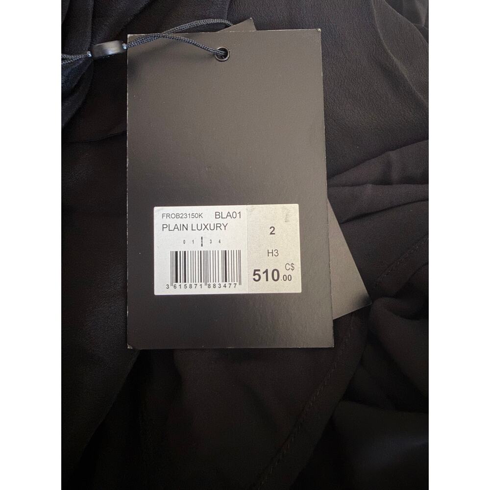 New the Kooples black silk blend plain luxury dress sz 2 medium flaw - Picture 4 of 6